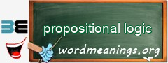 WordMeaning blackboard for propositional logic